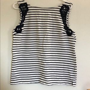 banana republic navy striped top